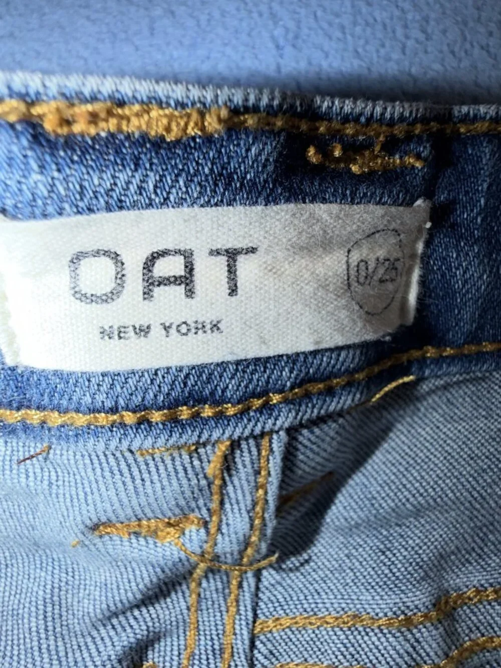 Oat New York Blue Wash Women's Straight Leg Jeans Size 0/25